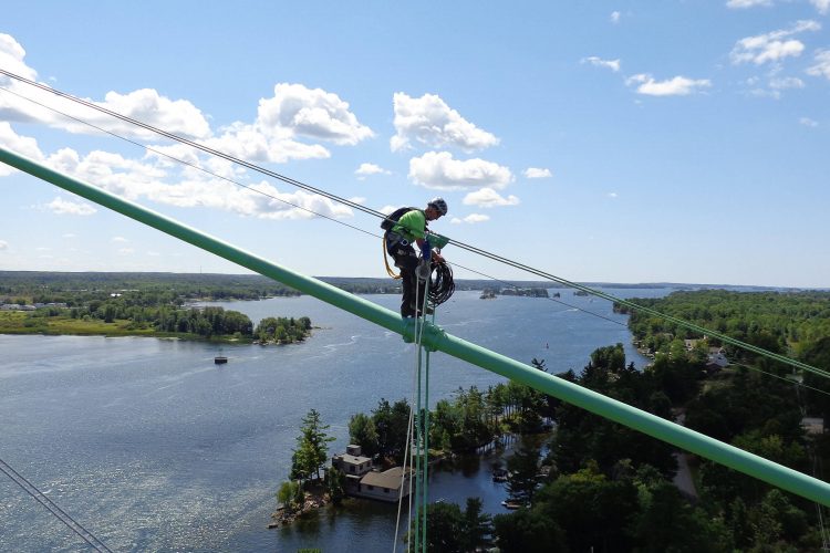 P&CG Team Member on bridge cable